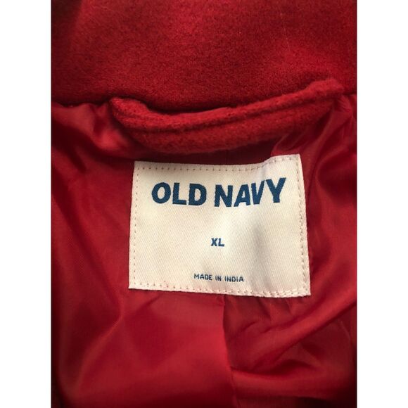 Old Navy red wool-blend stand-collar coat - Picture 3 of 3